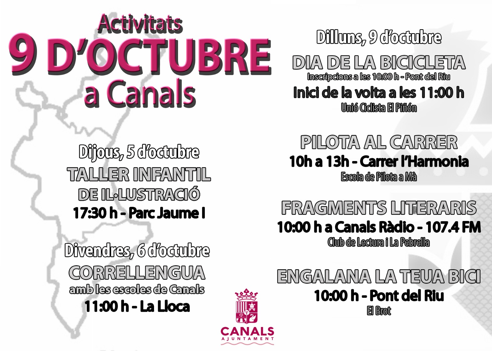 Canals organitza nombroses activitats per a commemorar el 9 d’octubre