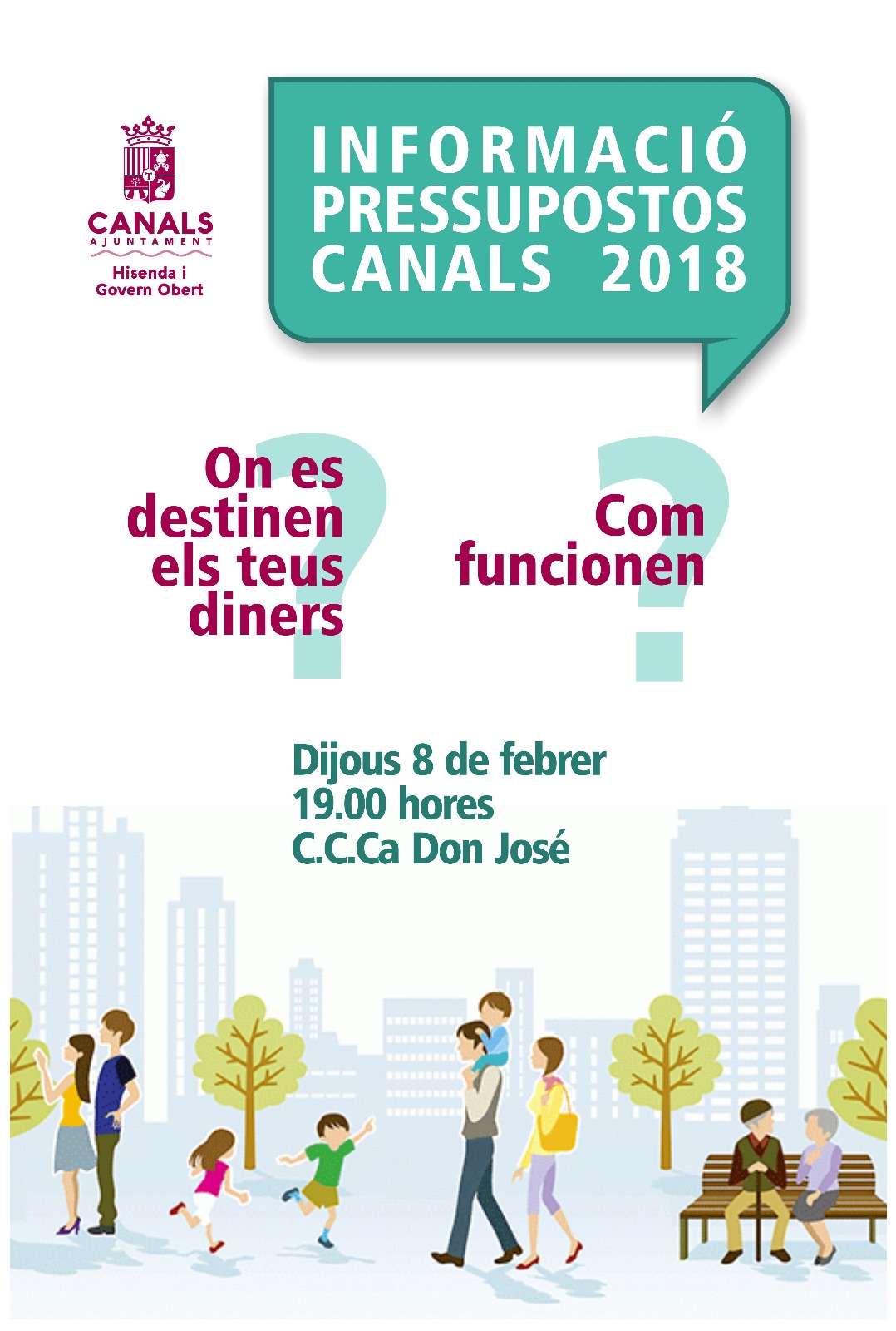2018.01.30 L'Ajuntament de Canals convoca una reunió informativa sobre els Pressupostos 2018
