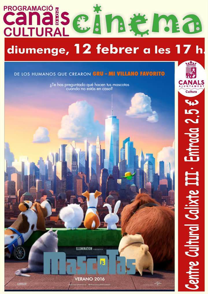 2017.02.12 Cinema. Projecció de Mascotas. Ajuntament de Canals.