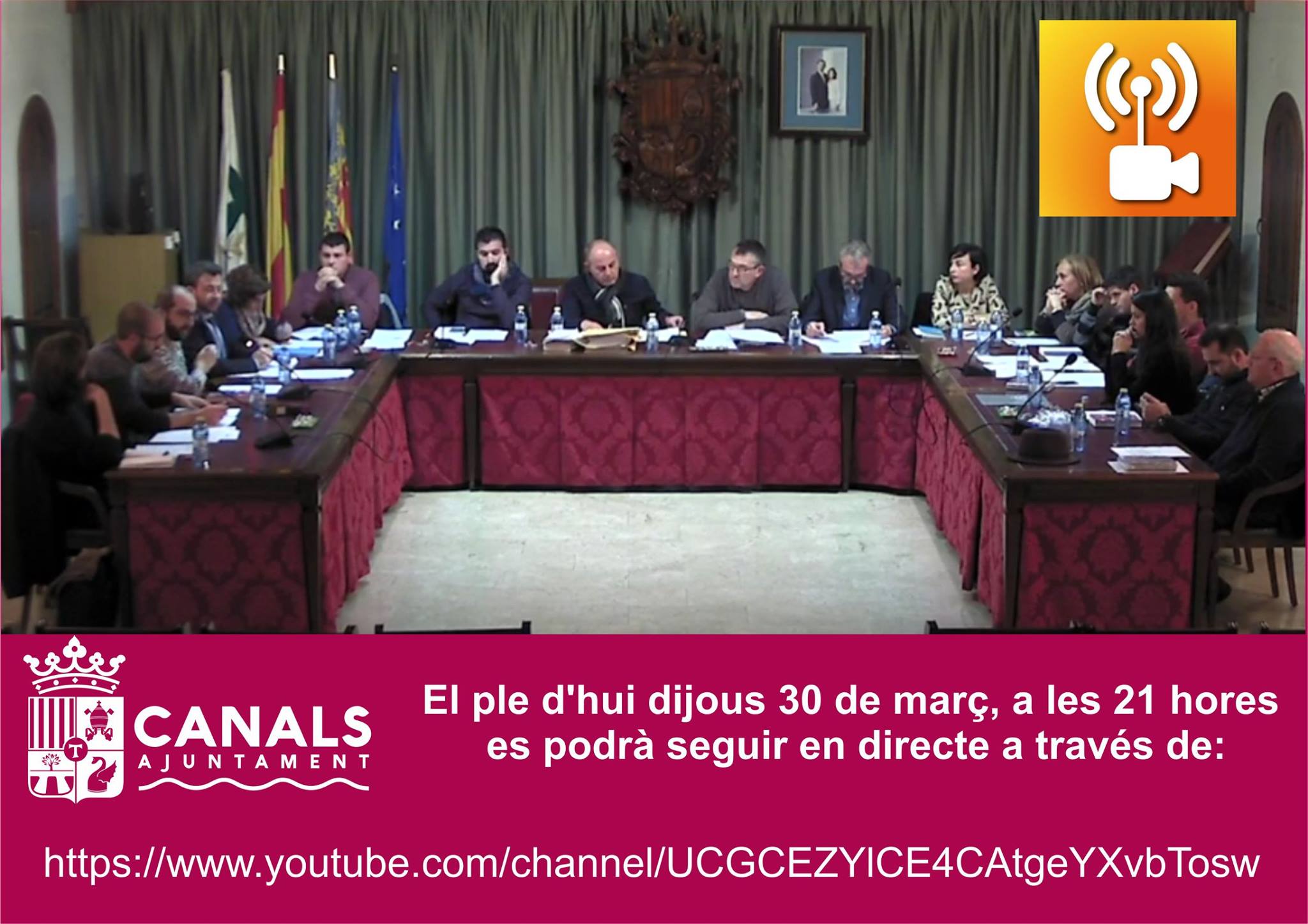 2017.03.30 Plenari en directe. Ajuntament de Canals.