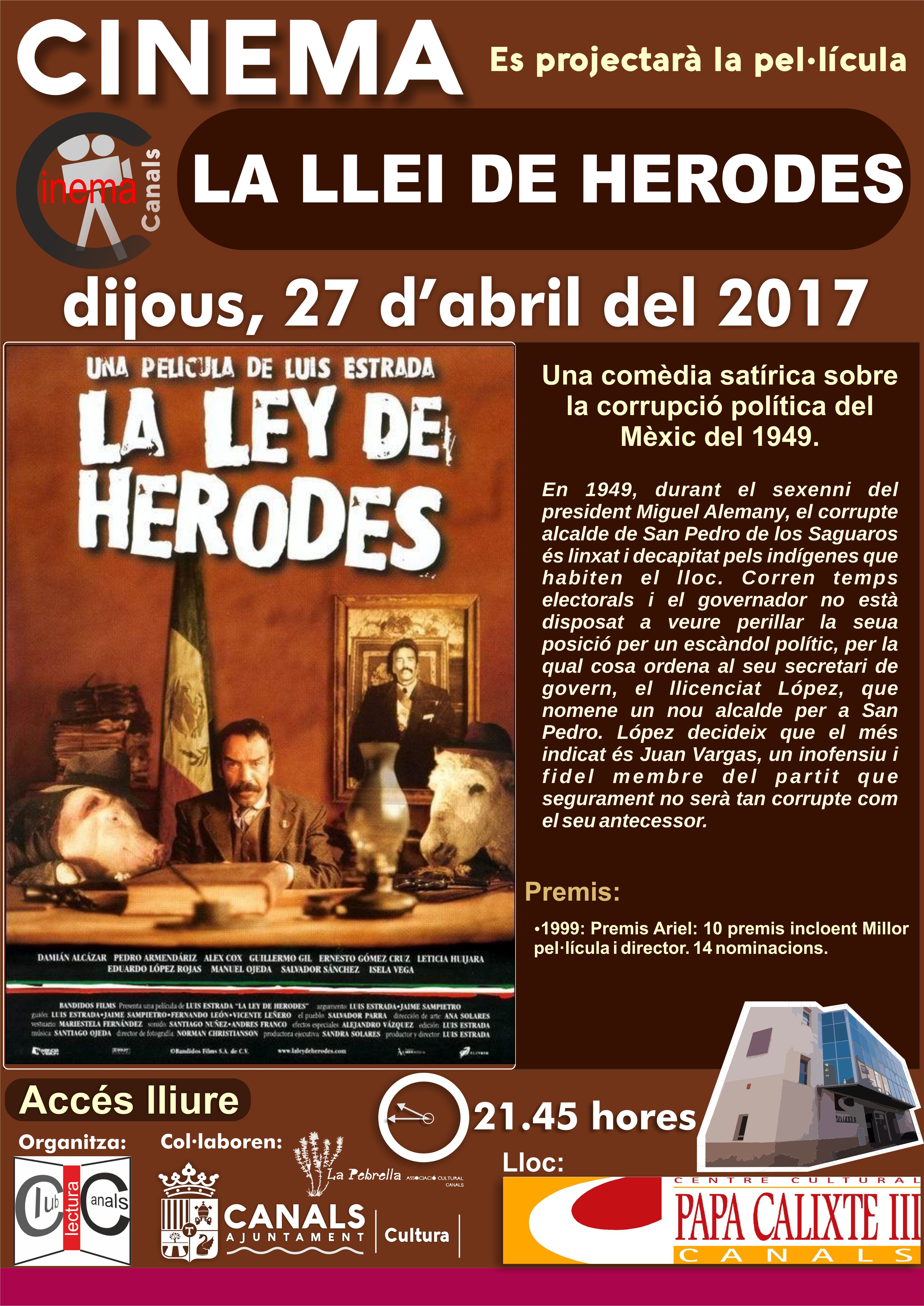 2017.04.24 Cinema Dijous 27. Ajuntament de Canals