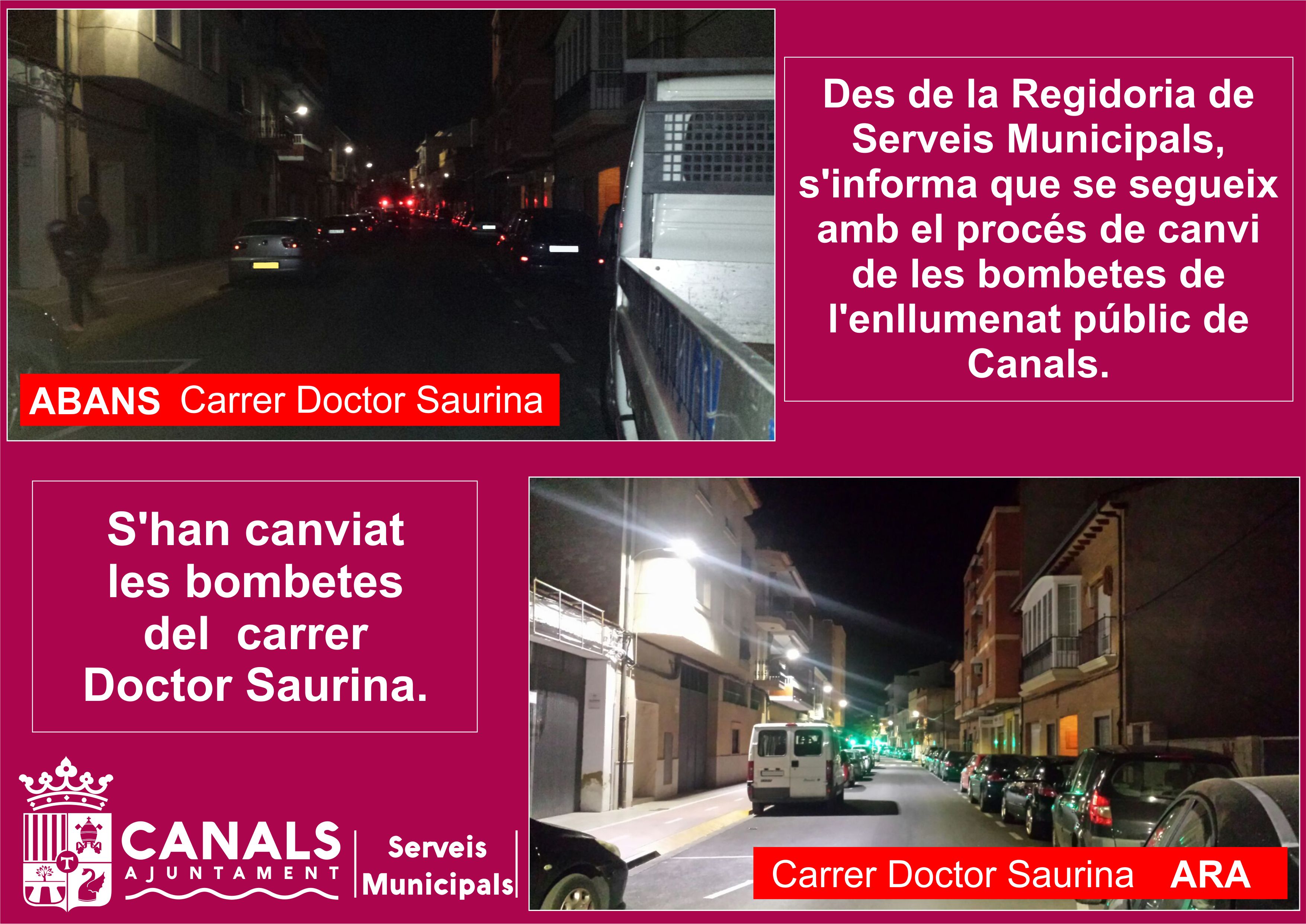 2017.03.08 Canvi bombetes Doctor Saurina. Ajuntament de Canals