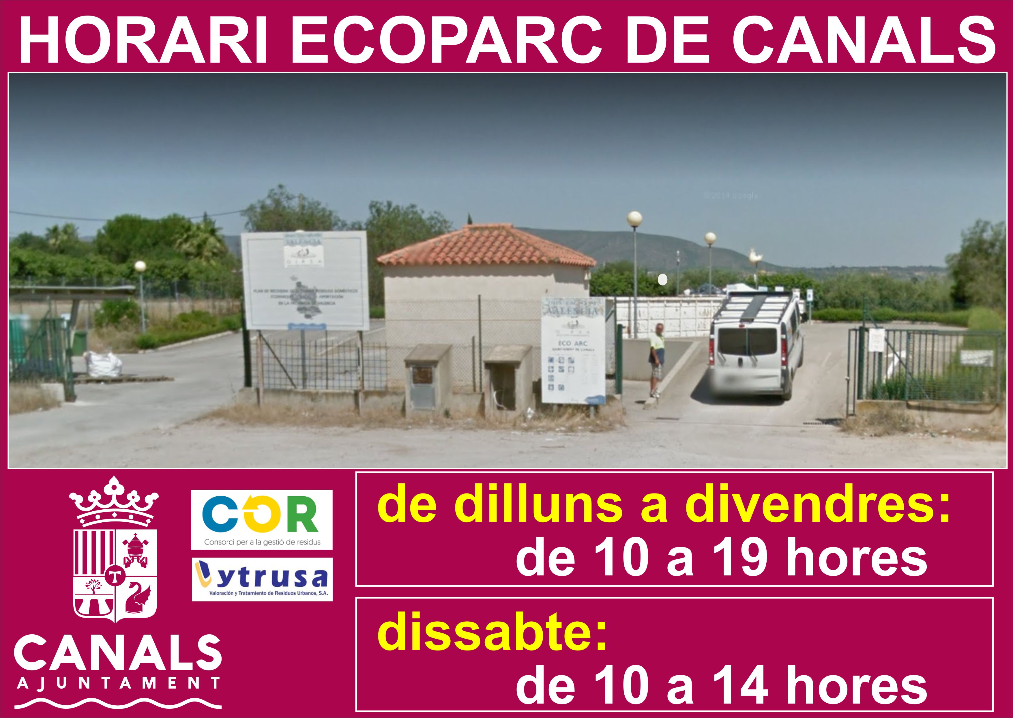 2017.05.16 horari ecoparc. Ajuntament de Canals