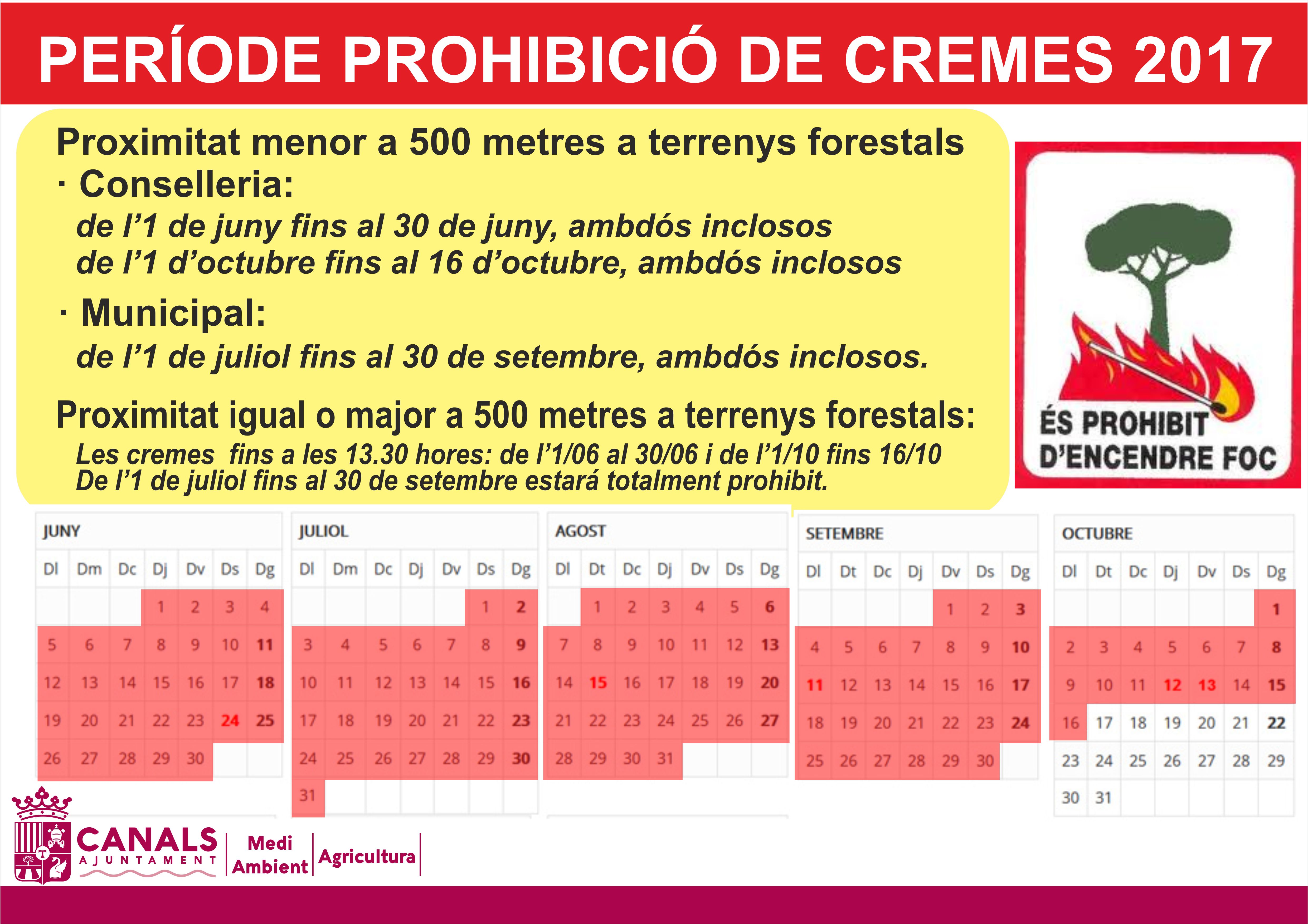 2017.05.18 prohibició cremes. Ajuhntament de Canals