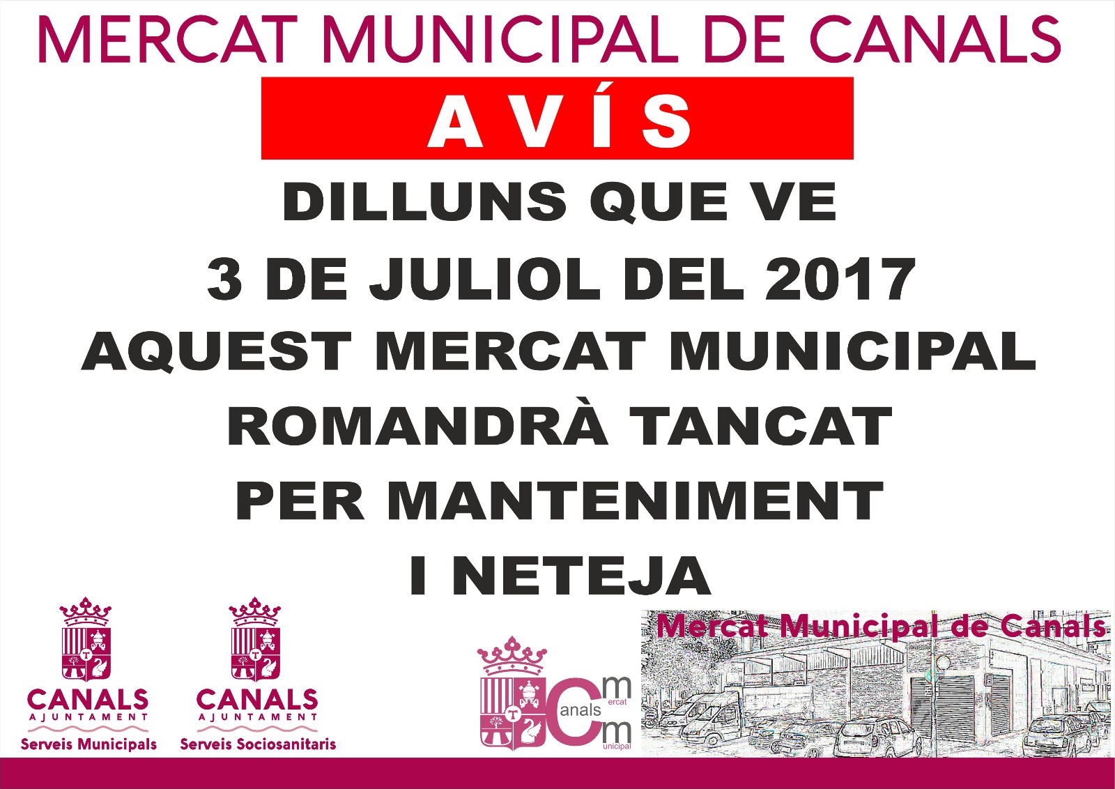 2017.06.28 Neteja Mercat Municipal. Ajuntament de Canals