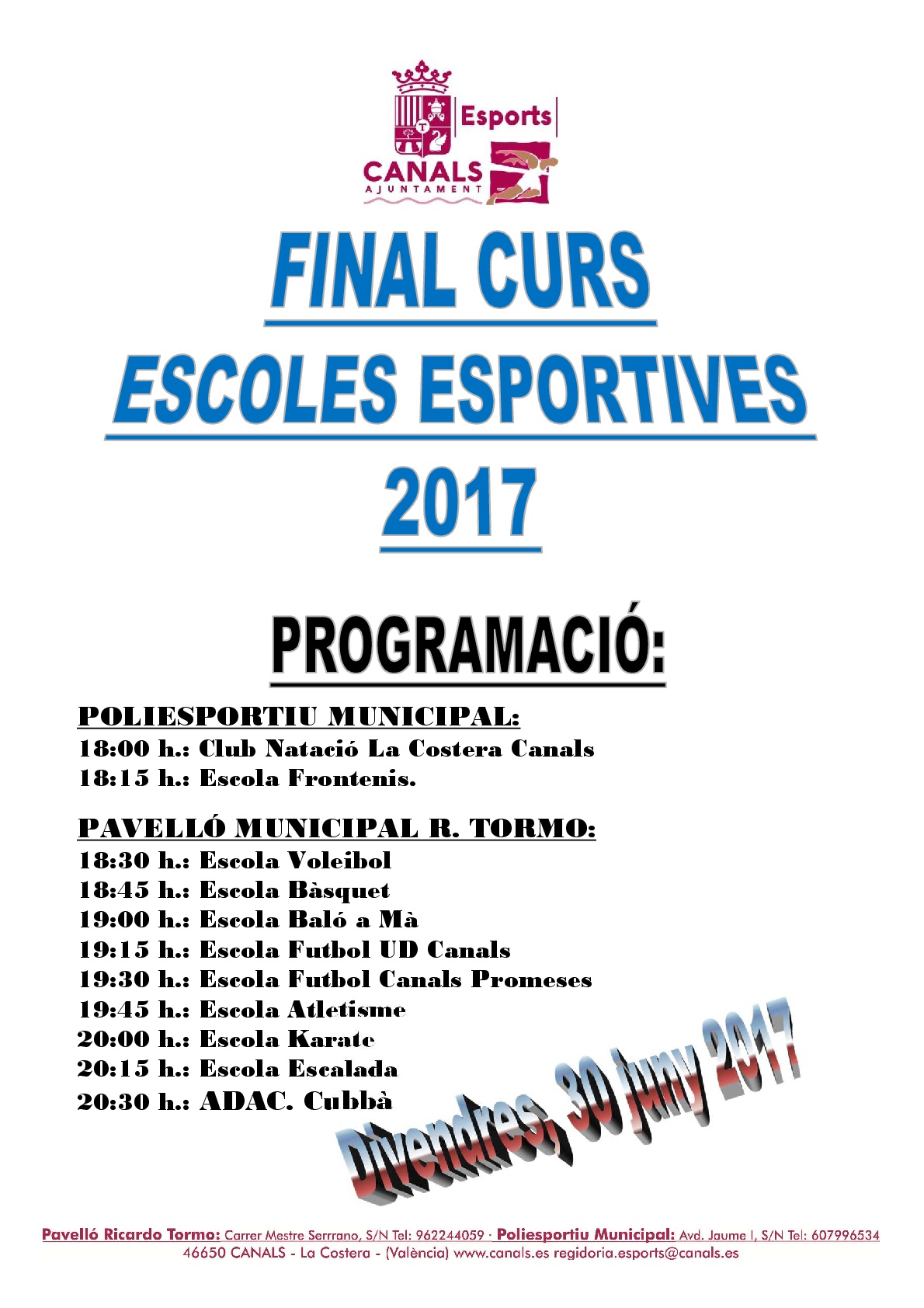 2017.06.26 Fi curs Escoles Esportives. Ajuntament de Canals