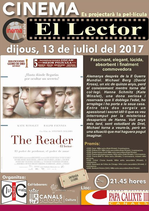 2017.07.10 Cinema Club Lectura El lector. Ajuntament de Canals