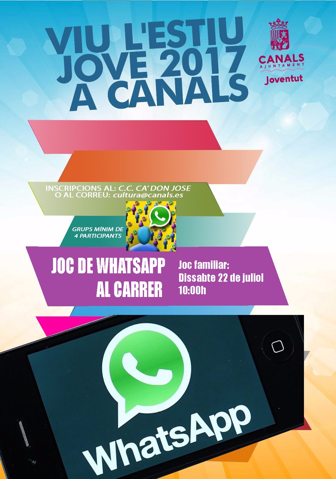 2017.07.11 Ajornament joc whatsapp. Ajuntament de Canals